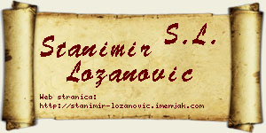 Stanimir Lozanović vizit kartica